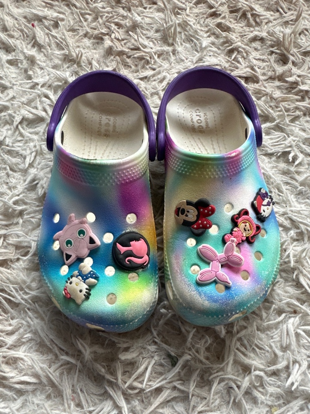Crocs Rainbow Shoes Sandals With Jibbits Size C13 13
